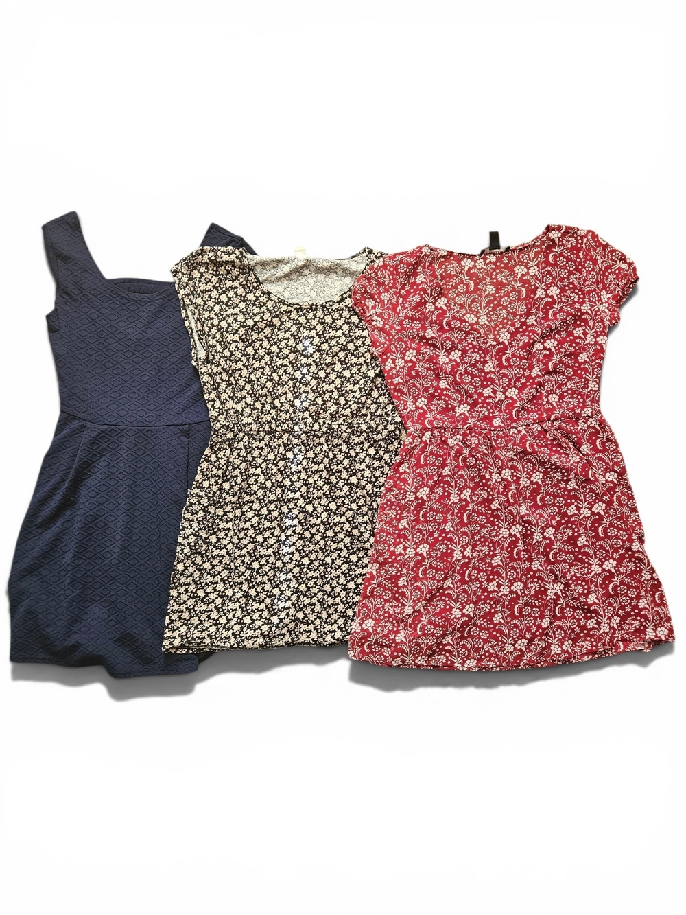 Lot of 3 Womens Summer Fit and Flare Skater Mini Dress Bundle, Size S